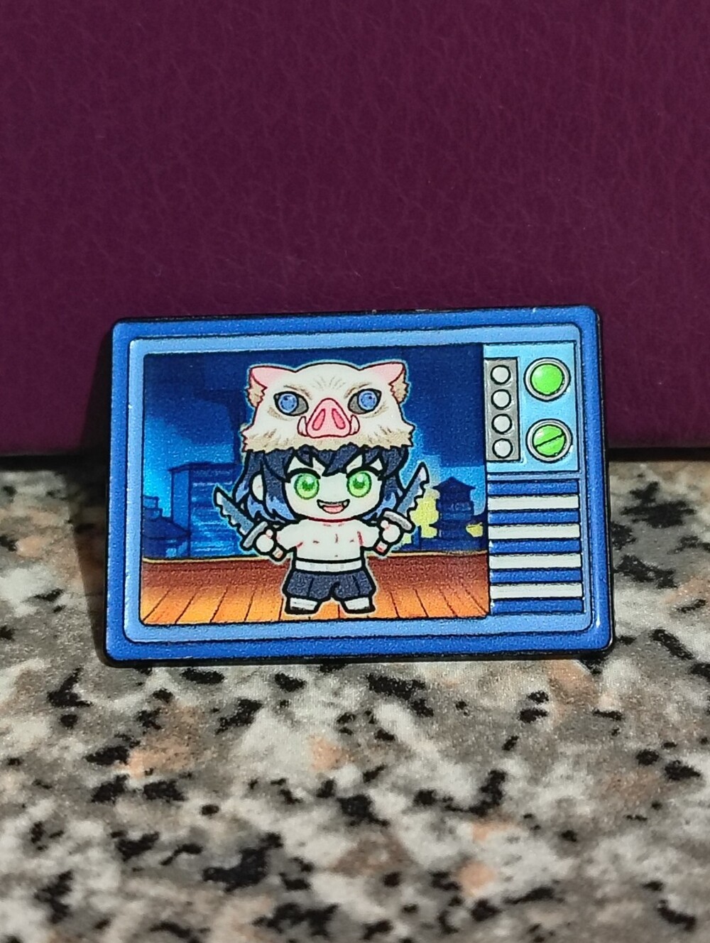 Blue TV Frame With Demon Slayer: Inosuke Hashibira